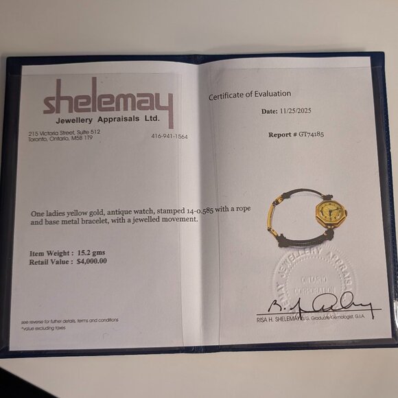 Antique 14k Gold Swiss Made Art Deco Watch - Picture 2 of 11